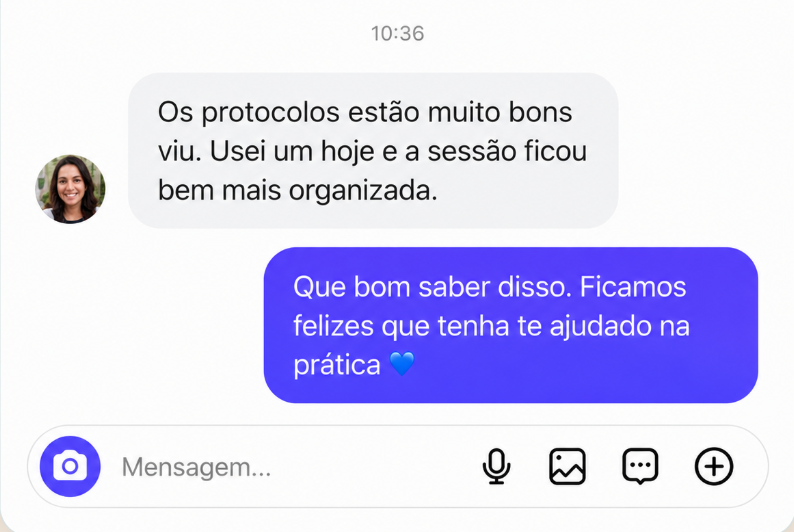 Depoimento de cliente sobre os protocolos